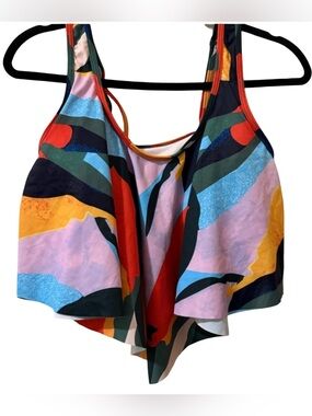Edel Qual Women’s Medium Multicolor Bikini Top Colorful Print Swimwear
